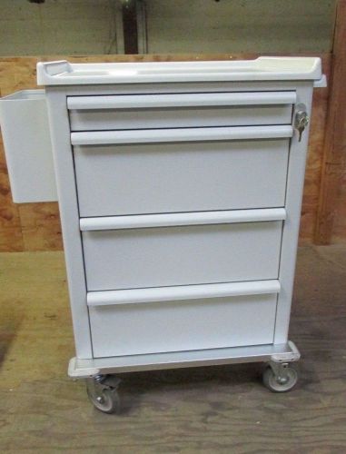 Specialty cart metal medicine,tool cabinet  28&#034;x20.5&#034;x40&#034; 5 drawers,lockbox,vg++ for sale