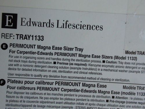EMPTY TRAY 1133 FOR   Edwards Lifesciences Magna Ease  Valve Sizer Set #2