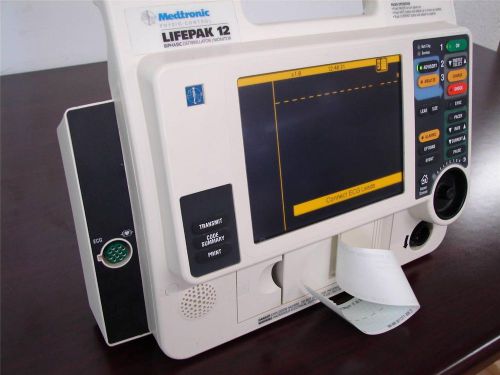 Lifepak 12 biphasic 3 lead with pacing, printer and el screen. for sale