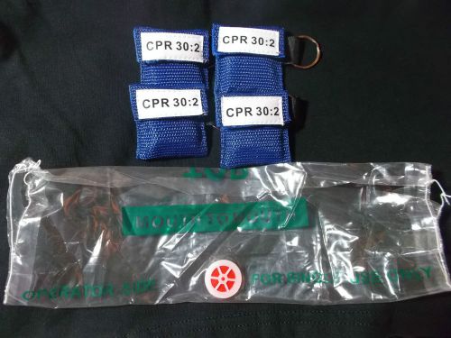 25 Blue CPR Mask Keychain Face Shield key Chain Disposable imprinted CPR 30:2