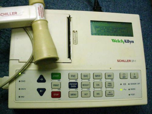 Welch Allyn Schiller SP-1 Spirometer with SP-150 Sensor Recorder &amp; Mouthpiece