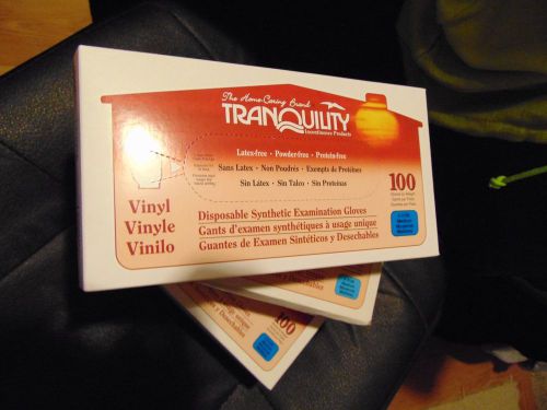 Tranquility Brand Vinyl Latex-Free Disposable Gloves Size medium #3105 300 count