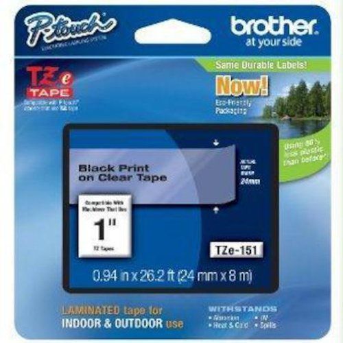 Brother tze-151 brother brt-tze151 black on clear - 1 tze151 for sale