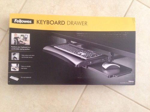 30 Fellowes 91403 Underdesk Keyboard Drawer/Mouse Tray, 20-1/8&#034;x7-3/4&#034;, Black