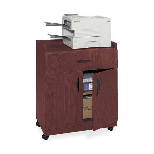 Mobile Laminate Machine Stand w/Pullout Drawer, 30 x 20-1/2 x 36-1/4, Mahogany