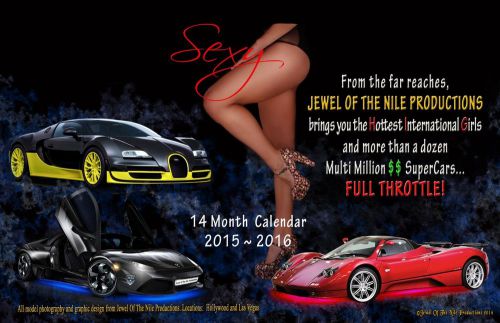 2015 Million Dollar Cars Calendar 14 month Sexy International Girls