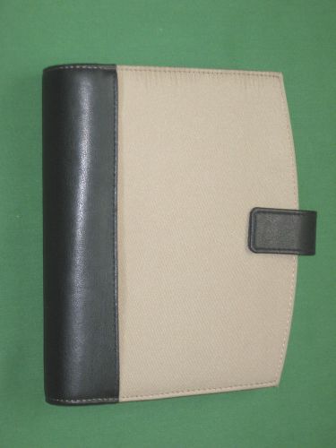 COMPACT ~1&#034;~ CURVE Black &amp; Tan FAUX-LEATHER Franklin Covey 365 Planner ORGANIZER