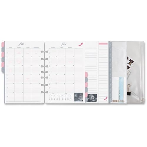 2015 Day-Timer Pink Ribbon Add-In Packs - Monthly -5.5&#034;x8.5&#034; - 1 Year