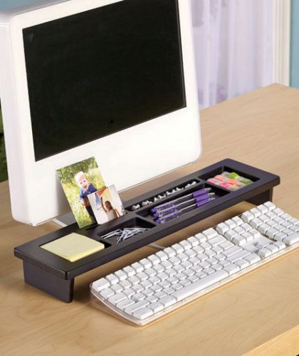 Desktop Computer Desk Organizer - Post Its / Paperclips / Pens Storage Black