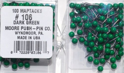 1/8 Inch Map Tacks - Dark Green  by Moore Push Pin