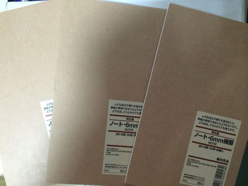 Muji Recycled Paper Notebook 6mm Ruled B6 30 sheets x 3 Made In Japan FAST TO US