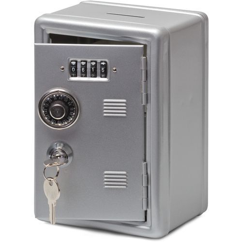 Metal locker bank safe money box key black or silver gadget office desktop gift for sale