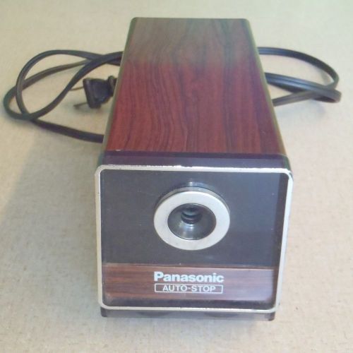Panasonic Auto Stop Vintage KP-120 Woodgrain Japan Electric Pencil Sharpener