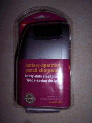 battery operated pencil sharpener Staples heavy duty space saving new