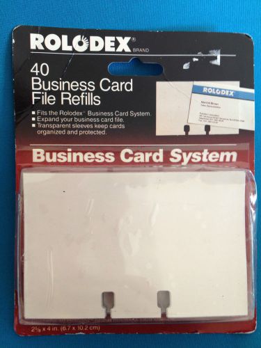 NEW Genuine 1992 Rolodex Business Card System Sleeve File Refill 40 count BC-20