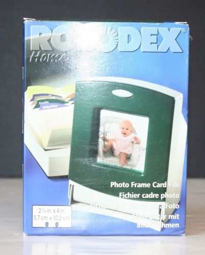 Rolodex Home Box Photo Frame Address Recipe Card File Green 125 Cards New in Box