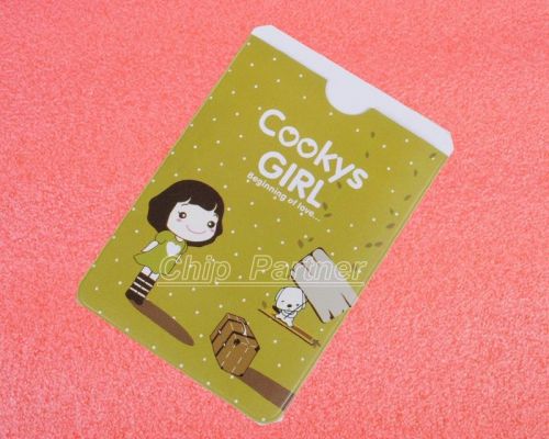 Lovely Cartoon Box Bus IC ID Smart Credit Card Skin Cover Holder Bag Olive Green