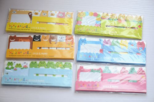 Free shipping Set of 6 animals dog alpaca bunny sticky notes post it memo pads