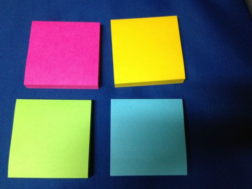 Official 3M Post-it Notes Pad 3x3&#034; 76mm Yellow Blue Pink Green 100 Sheets