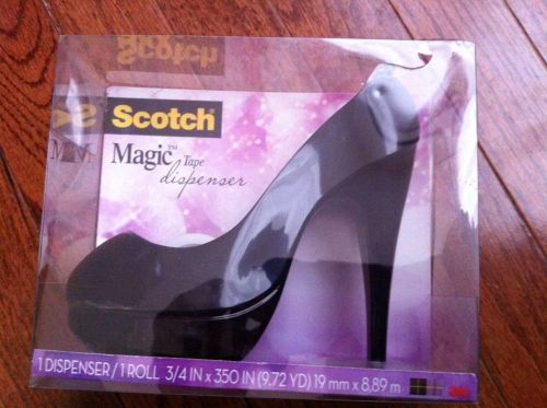 NEW Scotch Stiletto Magic Tape Dispenser Black Stilleto High Heel Shoe NIP