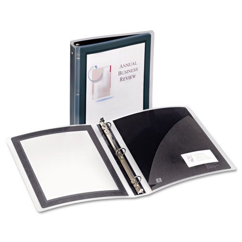 Flexi-view binder with round rings, 1-1/2&#034; capacity, black for sale