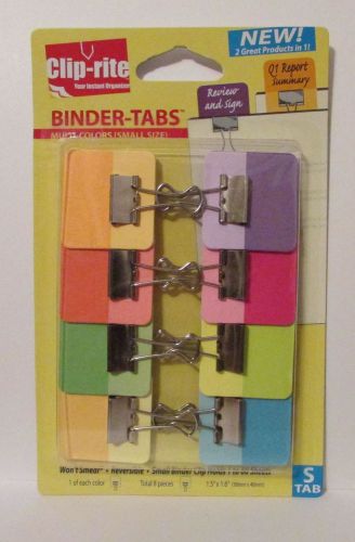 Clip-Rite Binder Tabs Organize Paper for Home/Office 8 Clip Pack #00049 STab New