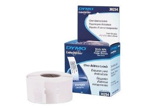 DYMO LabelWriter Address - Permanent adhesive labels - black on clear - 1. 30254