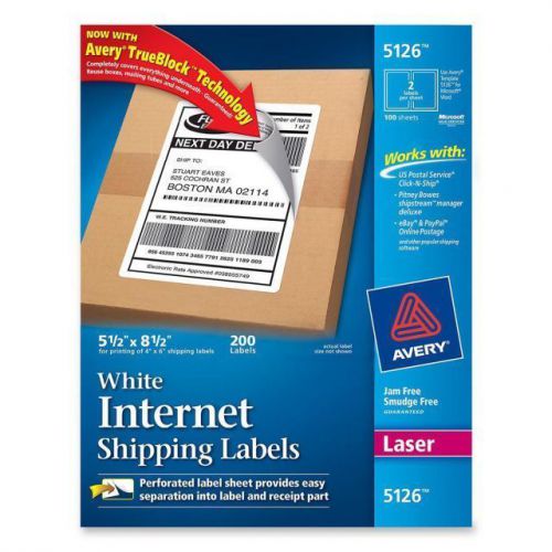 Avery Shipping Label - 5.5&#034; Width X 8.5&#034; Length Permanent 100 / Pack White