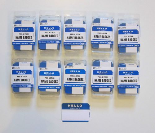 1000 BLUE &#034;HELLO MY NAME IS&#034; NAME TAGS LABELS BADGES STICKER PEEL STICK ADHESIVE