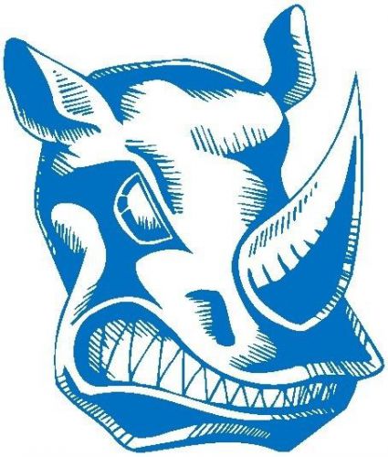 30 Custom Blue Fierce Rhino Personalized Address Labels