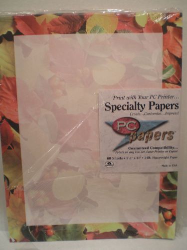 AMPAD PC SPECIALITY PAPERS &#034;BORDER OF LEAVES&#034; AUTUMN FALL 50 SHEETS 24 LB.