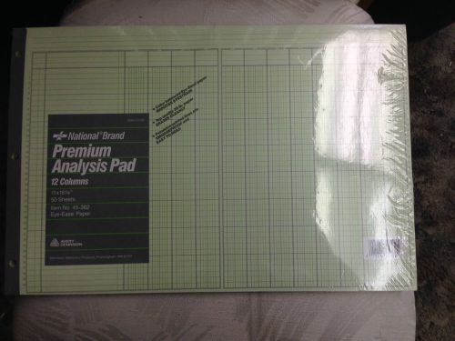 Avery dennison premium analysis pad 12 columns 11x16 3/8 eye ease paper # 45-362 for sale