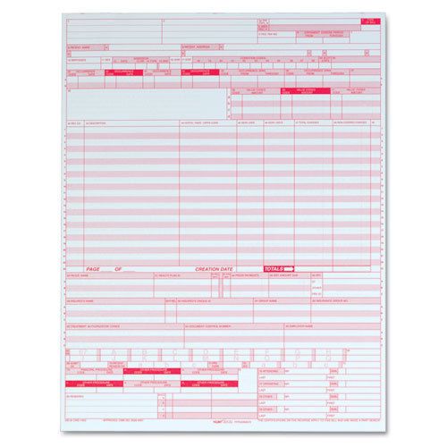 TOPS UB04 Hospital Insurance Claim Form, 8-1/2 x 11, 2500 Forms, CT - TOP59870R