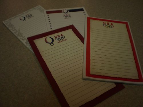 LOT OF 4 PADS OF LINED PAPER ~ USA &amp; BEIJING OLYMPIC DESIGN