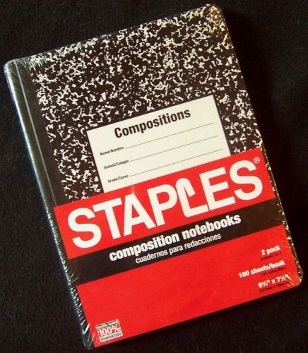 2-PACK! - Staples® Composition Notebooks, College Ruled, 9.75&#034; x 7.5&#034; - Sealed!