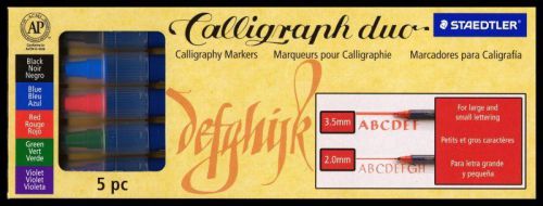 10  STAEDTLER CALLIGRAPHY DUO MARKER 5pc each pack X 10 packages!  @@