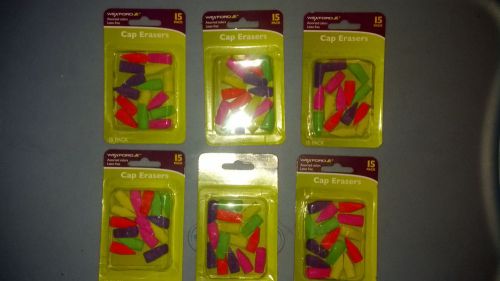 2 packages of wexford assorted colors latex free cap erasers 30 packs