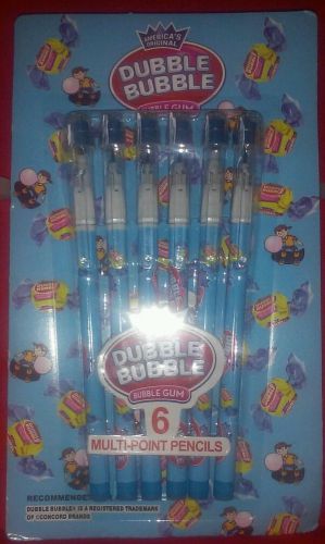 New dubble bubble gum pack of 6 pencils