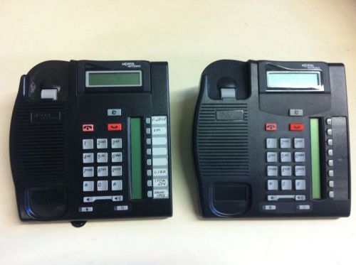 Lot of 2 nortel t7208 charcoal business telephone - nt8b26aable6 for sale