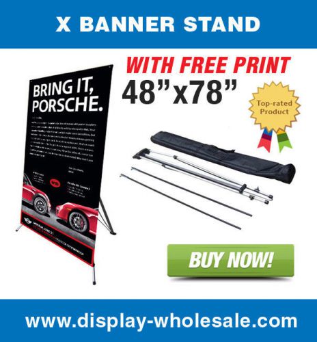 Giant x trade show banner stand + 48&#034;x78&#034; vinyl print for sale