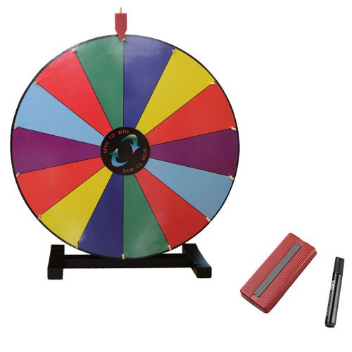 24&#034; Color Prize Wheel of Fortune Trade Show Tabletop Spin Game-Upgraded Editable