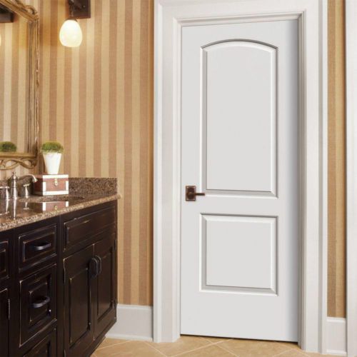 Continental 2 panel arch primed moulded solid core interior wood doors - prehung for sale