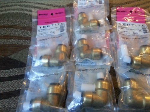 7- tectite 1/2&#034; 90* elbow quick connect brass push fitting coupling for sale