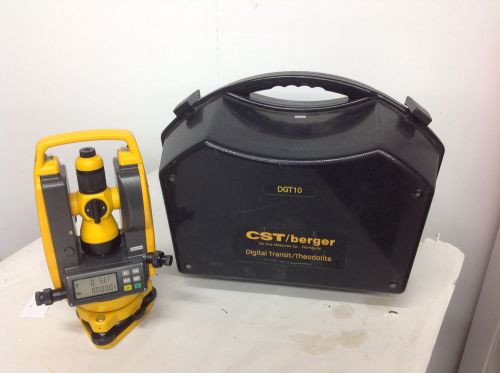 CST/Berger DGT10 Digital Transit/Theodolite With Case.  FREE SHIPPING lot#1