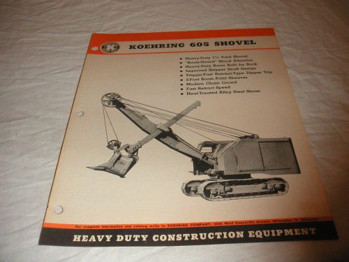 1945 koehring model 605 shovel crawler crane sales brochure for sale