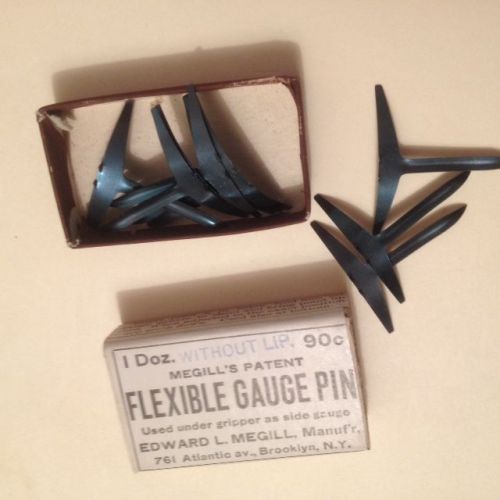 Flexible Guage Pins Letterpress Megill Platen Press Printer&#039;s Devil Emblem