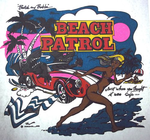 Butch &amp; Bubba Beach Patrol  Vintage 80&#039;s  T-Shirt transfer Iron on