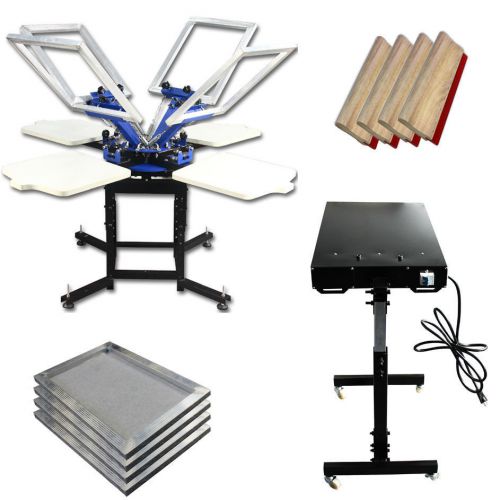 4-4 screen printing machine &amp; flash dryer&amp; supplies kit for diy screen printing for sale