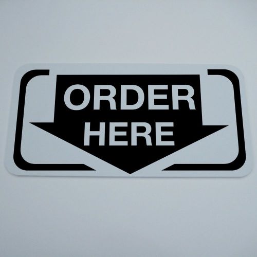 PVC 6&#034; BY 12&#034; PLACE ORDER HERE SIGN RESTAURANT STORE BUSINESS CASHIER DOWN ARROW