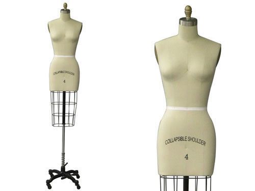 Professional dress form female dress form mannequin half size 4 w/hip+arm for sale